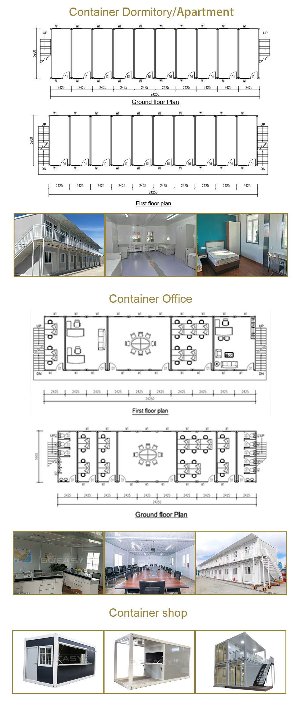 flat pack container house drawing