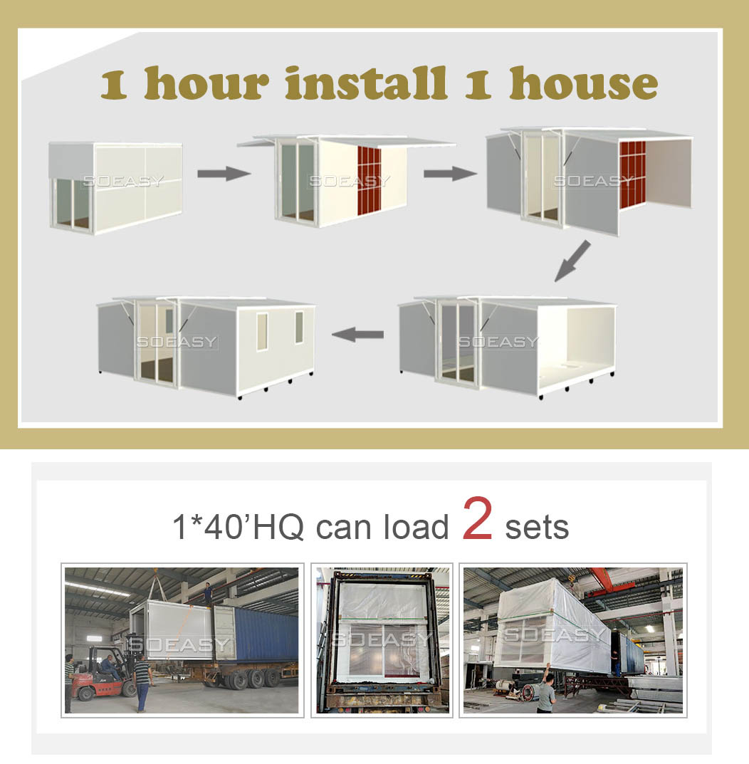 Expandable container house installtion