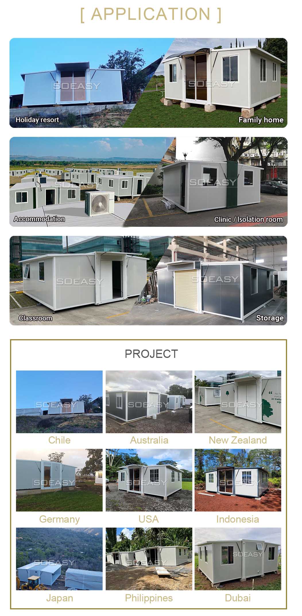 Expandable container house application