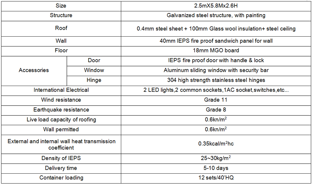 folding container house specification